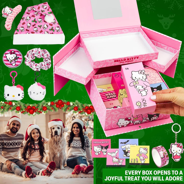 Get Trend Hello Kitty Sanrio Adventskalender 2025 Kinder Weihnachtskalender mit 24 Türchen & Vielen