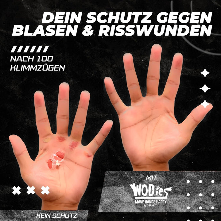 JerkFit WODies 2 in 1 Handgelenkbandage und Handflächenschutz M Schwarz, M Schwarz