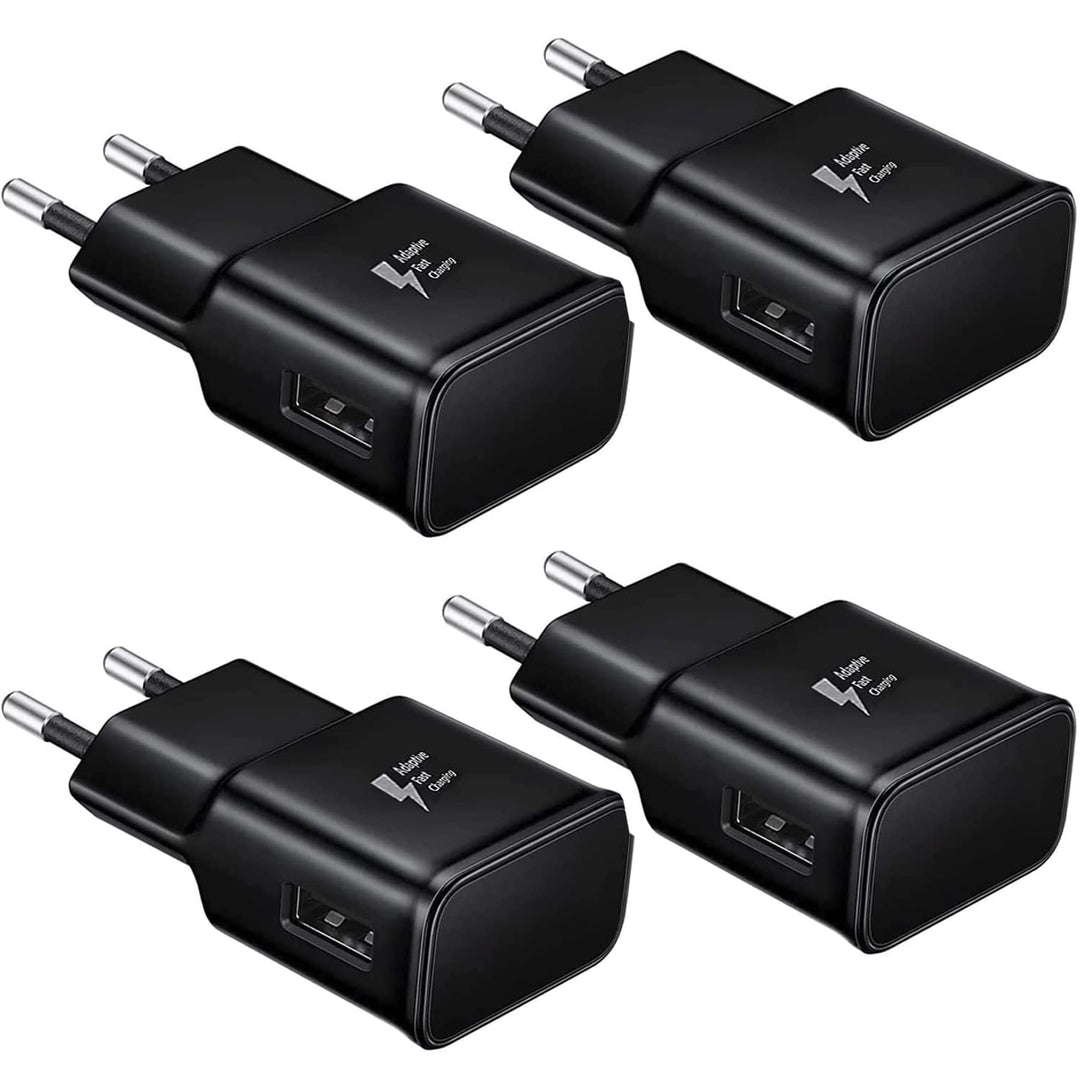 Schnellladegerät 15W Netzteil Ladeadapter für Samsung, Schwarz, 4 Stück | Schnellladegerät 15W netzt