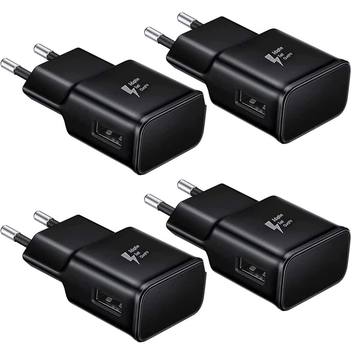 Schnellladegerät 15W Netzteil Ladeadapter für Samsung, Schwarz, 4 Stück | Schnellladegerät 15W netzt