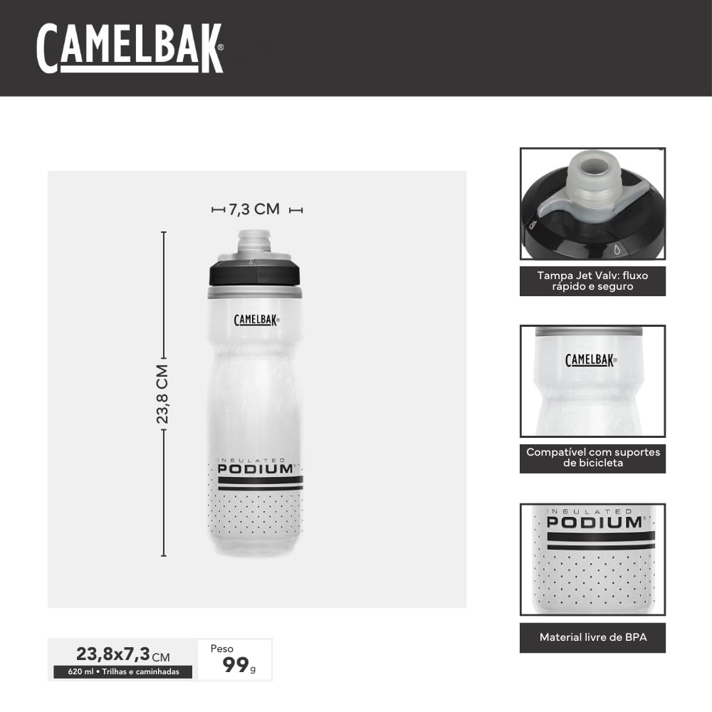 CAMELBAK PODIUM CHILL 21oz Fahrrad Trinkflasche – selbstschliessender Verschluss – auslaufsicher – e