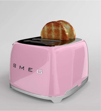 SMEG, 4-Schlitz-Toaster TSF03PKEU, 4 extra breite Toastschlitze, 2 x 6 Röstgradstufen, 2 x 3 Automat