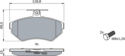 Bosch BP237 Bremsbeläge - Vorderachse - ECE-R90 Zertifizierung - vier Bremsbeläge pro Set