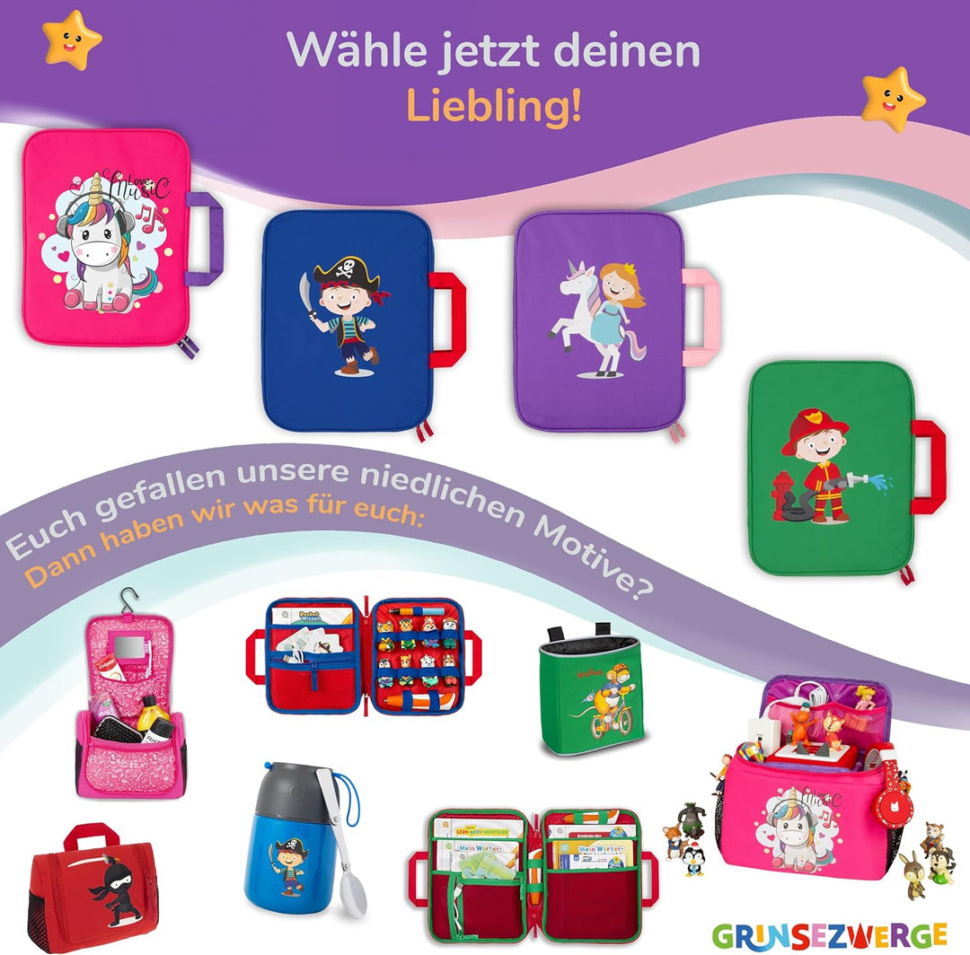 GRINSEZWERGE Tasche für Edurino & Tonie Figuren, TipToi Stift und Kinder Tablet | Sammel-Mäppchen mi
