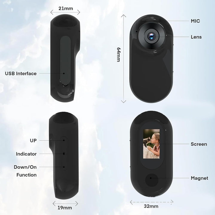 Haustier-Kamera-Halsband, HD 1080P Hunde- und Katzen-Tracker-Halsband, 170°-Weitwinkel-Körperkamera,