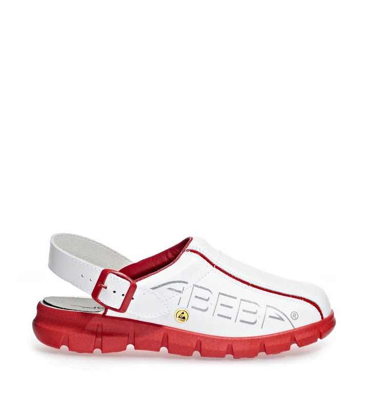 ABEBA 37313 DYNAMIC ESD Verstopfen mit Druck, OB, A, E, FO, SRC, Weiss/Rot, Grösse 44 44 EU, 44 EU