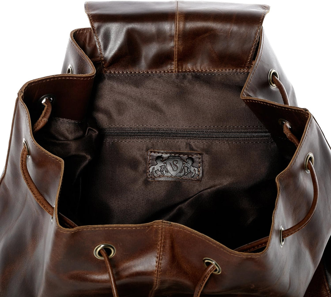 SID & VAIN Seesack HEATHROW aus Premium Leder I Matchsack für Herren und Damen I Rucksack Reisetasch