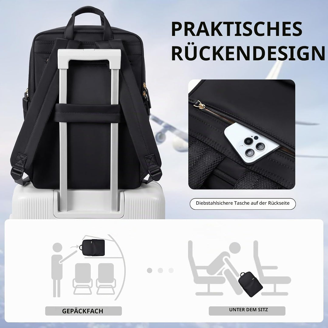 Laptop Rucksack Herren 16 Zoll Business Reiserucksack Handgepäck Rucksack Damen Bussiness Rucksack w