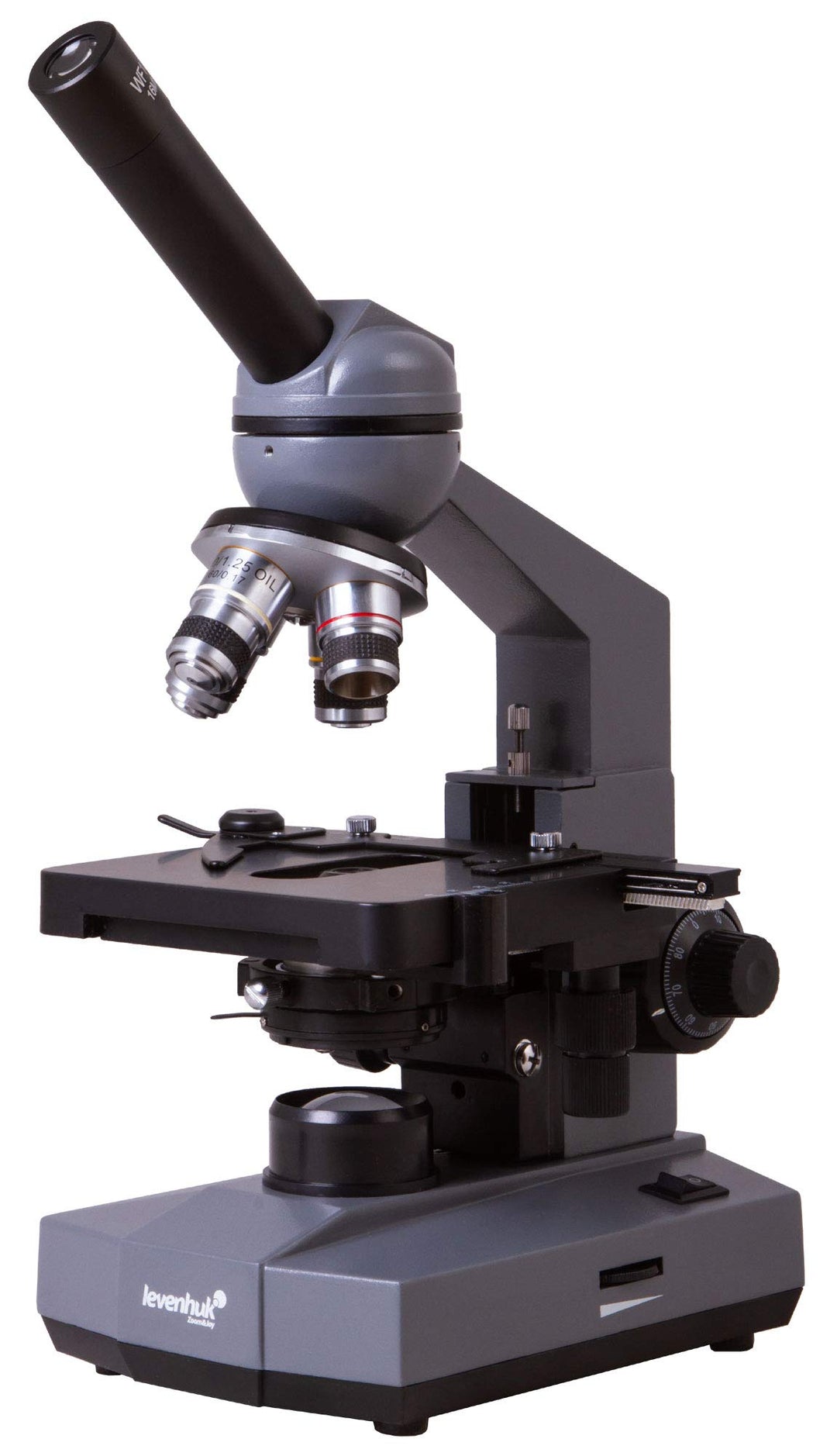 Levenhuk 320 Plus Biologisches Monokular 40- bis 1600-Fach mit Achromatischer Weitwinkeloptik, LED-L