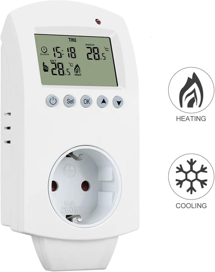 Hocosyme Infrarotheizung Thermostat Steckdose, Steckdosenthermostat Programmierbare für Elektrische