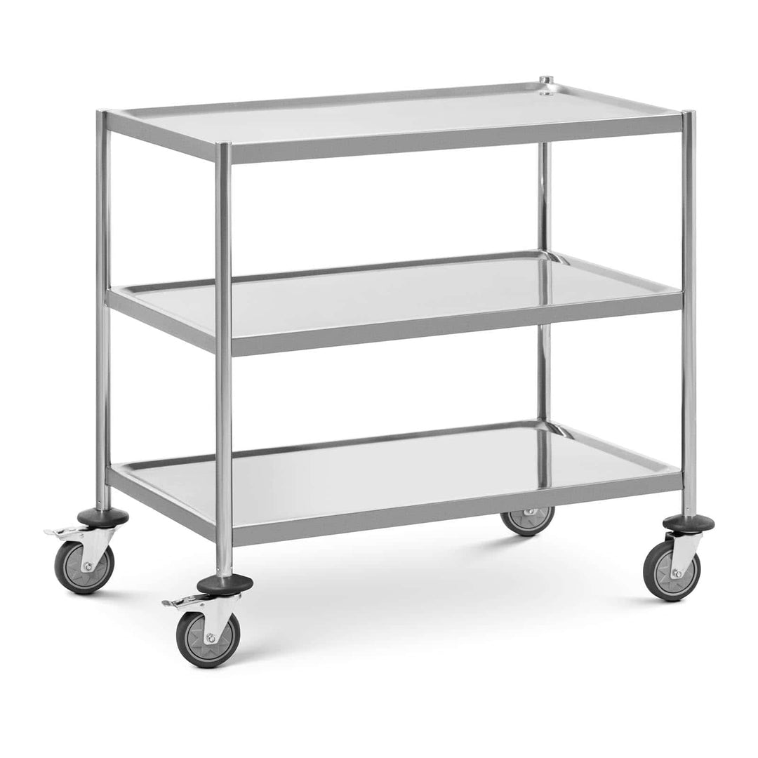 Royal Catering Servierwagen 3 Borde bis 60 kg - Küchenwagen mit Edelstahl Rahmen