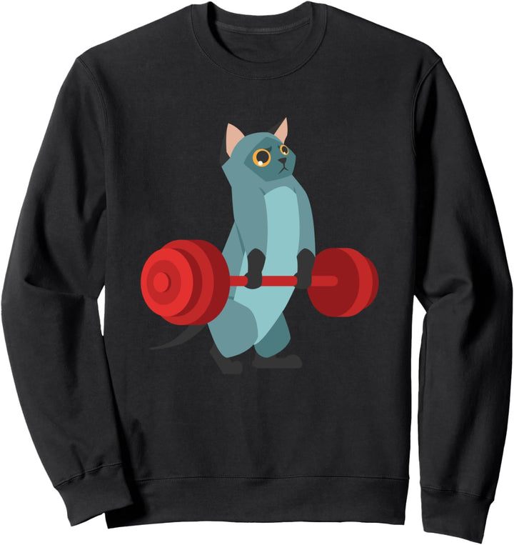 Katze Gewichtheben Fitness Sweatshirt