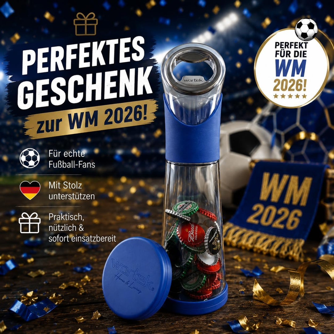 wortek Flaschenöffner mit Auffangbehälter Getränkeöffner Geschenke für Männer Weihnachten - Bier Ges