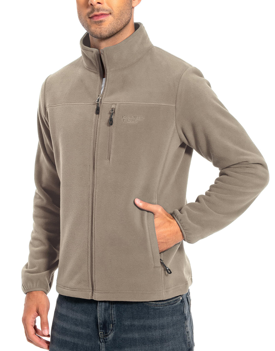 Pioneer Camp Herren Fleecejacke Full Zip Outdoor Polar Leicht Winddicht Jacke mit Reissverschluss XL