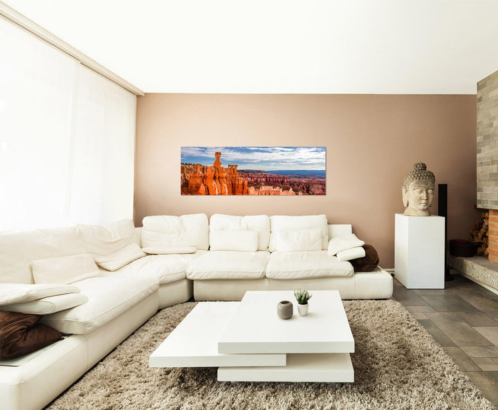 Paul Sinus Art Panoramabild auf Leinwand und Keilrahmen 150x50cm USA Bryce Canyon Nationalpark Wolke