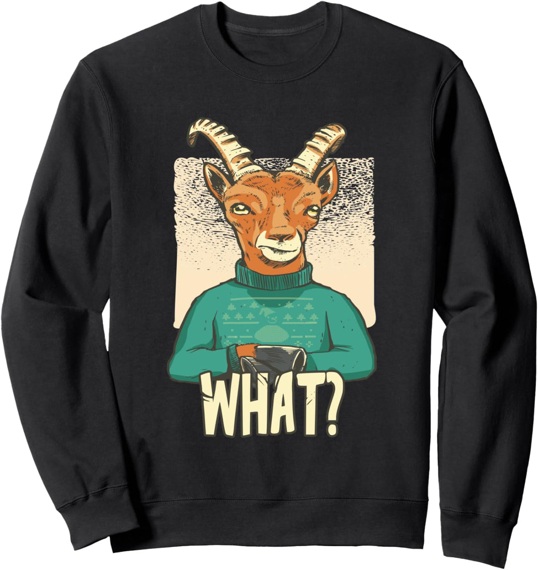 Lustige Ziege mit einen Ugly Sweater so What? Sweatshirt