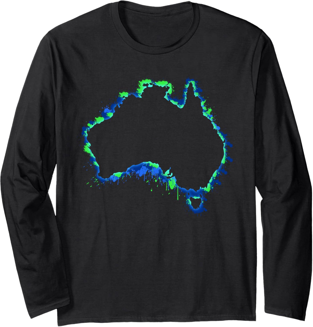 Umrisse der australischen Karte – Liebe Australien – Lieblingsland Langarmshirt