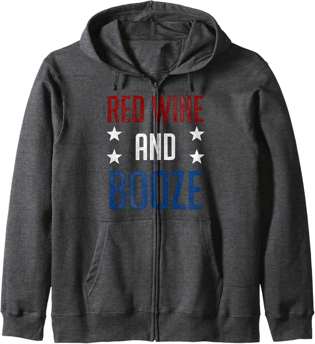 Red Wine And Booze Patriotic Stars Drinking Kapuzenjacke