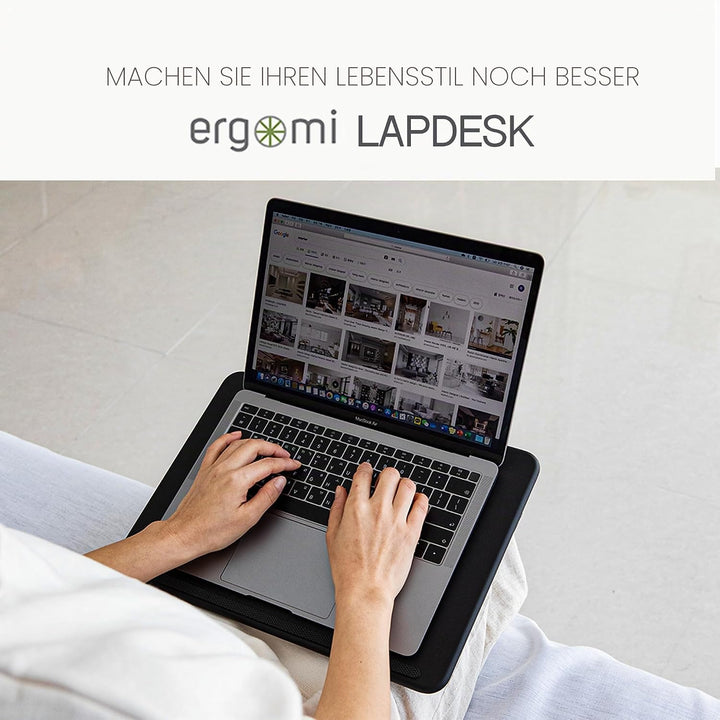 ergomi Kleines Laptopkissen Schoss | Tragbare Laptopunterlage mit Kissen, Handgelenkstütze | Lesen A