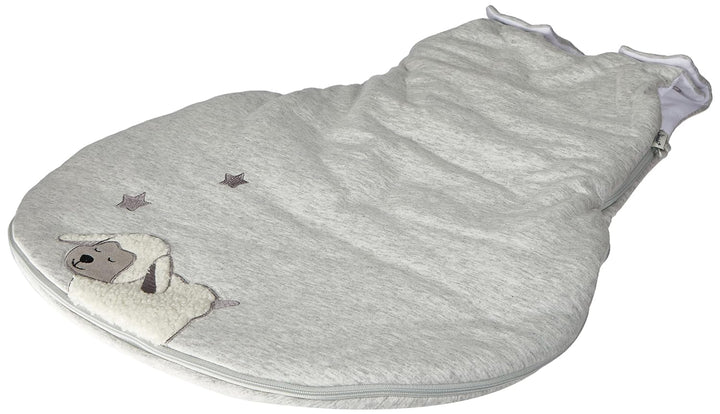 Sterntaler Schlafsack Schaf Stanley für Babys, Reissverschluss und Knöpfe, Grösse: 50/56, Grau Gröss