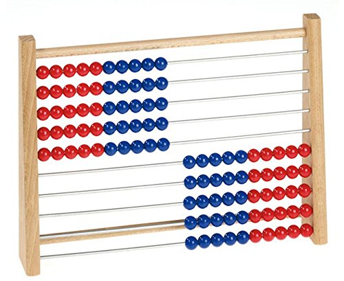 Betzold - Holz-Rechenschieber Grundschule 100 - Abakus Rechenrahmen Rechnen lernen Rot/Blau, Rot/Bla