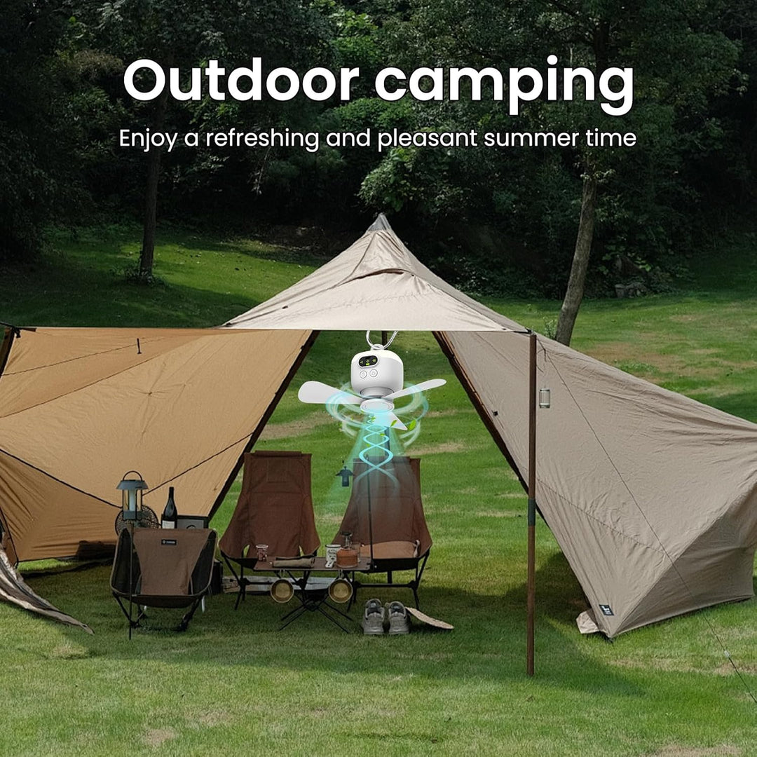 EagerMinds Camping Licht LED Campinglampe, Camping-Ventilator mit Licht, VentilatorCamping USB Aufla