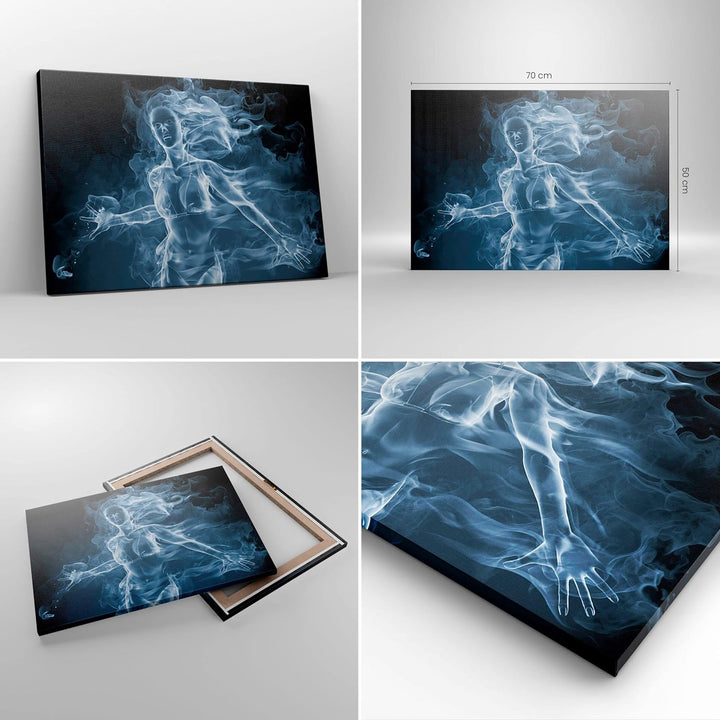 Bilder auf Leinwand Mädchen rauch nebel kunst Leinwandbild 70x50cm Wandbilder Dekoration Wohnzimmer