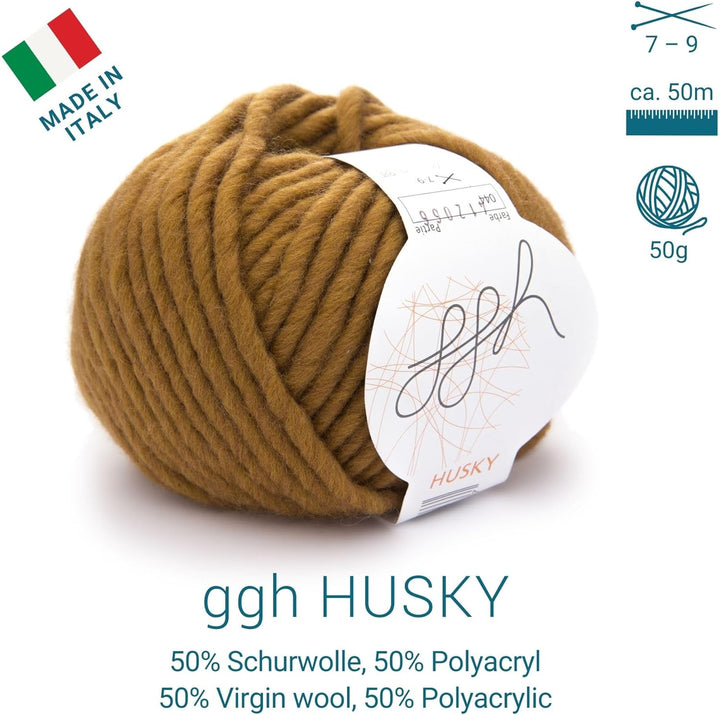 ggh Husky Box - 6 Knäuel - dicke Wolle aus Schurwolle - gegeignet zum Stricken oder Häkeln - Farbe 0