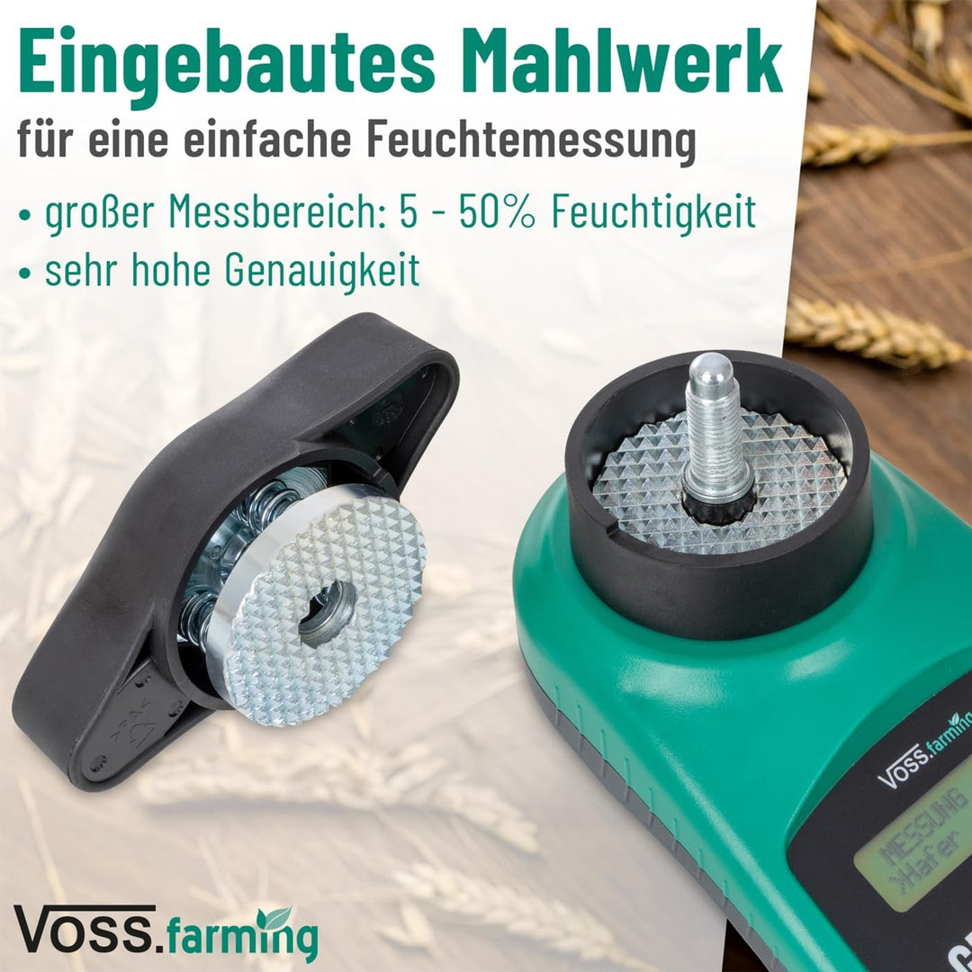 VOSS.farming GrainXpert Getreidefeuchtigkeitsmessgerät mit Mahlwerk, LCD Display, mit Transportkoffe