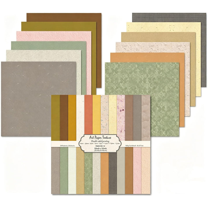 24 Blatt Scrapbook Papier, 30,5 x 30,5 cm, 24 Designs Doppelseitiges Muster Papier, Dekorpapier Set,