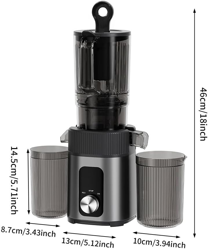 KEPEAK Slow Juicer 200W, Professionelle Saftpresse mit 112mm Einfüllschacht für ganze Früchte und Ge