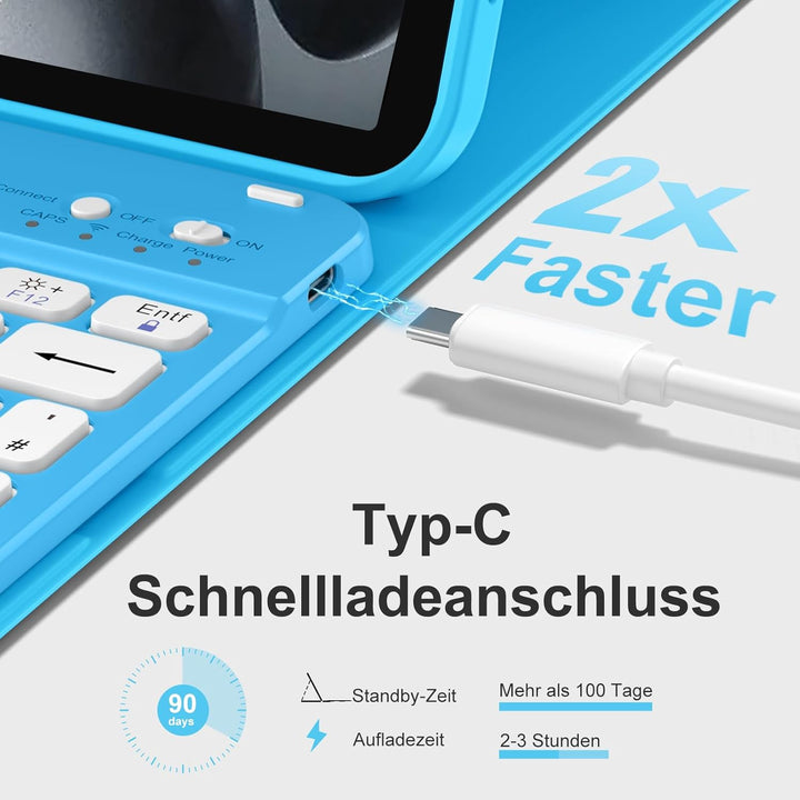 Hülle mit Tastatur für iPad Air 11 Zoll M3 2025 M2 2024/Air 5 Generation 2022 4. 2020 10,9 Zoll, Mag