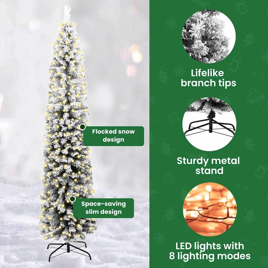 vidaXL Künstlicher Weihnachtsbaum mit 300 LEDs mit Ständer Grün 240 cm, Wohnzimmer Dekor, moderner k