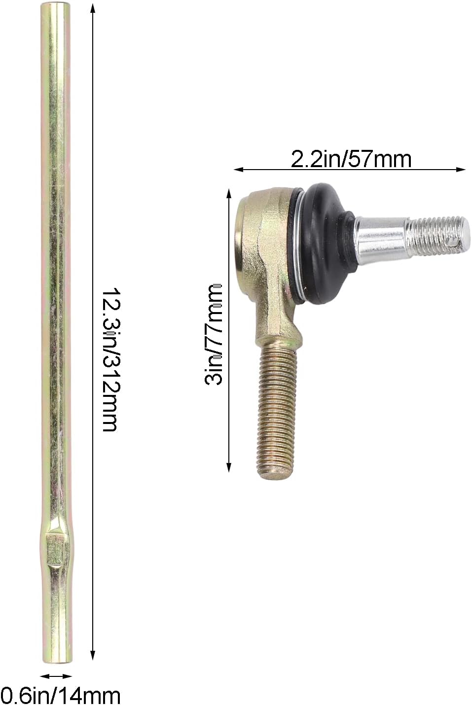Qiilu Spurstangenköpfe, 2 Sätze Spurstangenköpfe mit Ends Kit Ersatz für Suzuki QUADSPORT 400 LT-Z40