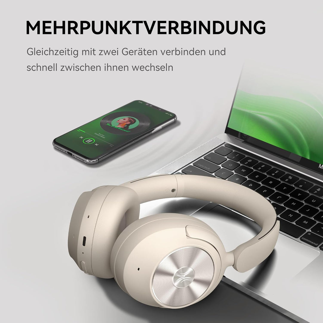 OneOdio Focus A6 Hybrid Active Noise Cancelling Kopfhörer – 75h Spielzeit, LDAC Hi-Res Sound, Blueto