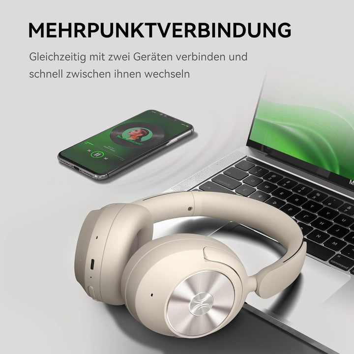 OneOdio Focus A6 Hybrid Active Noise Cancelling Kopfhörer – 75h Spielzeit, LDAC Hi-Res Sound, Blueto