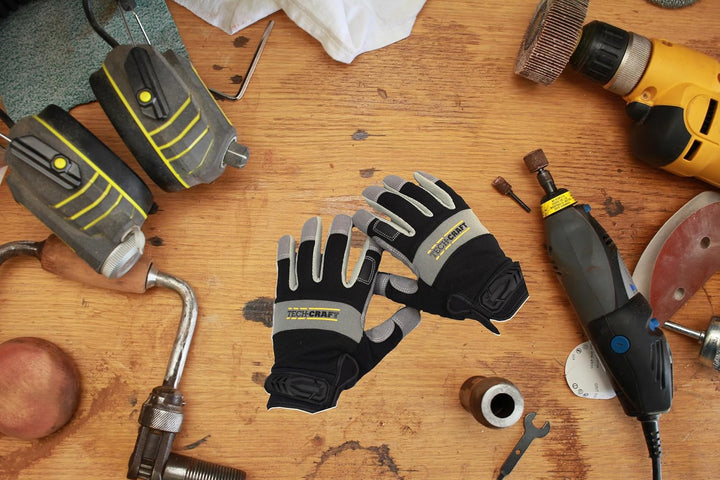 TECH-CRAFT® Heavy Duty Schutzhandschuhe Strong Touch | Gr. 9 | 2er-Paar | Touchscreenfähig | Handflä