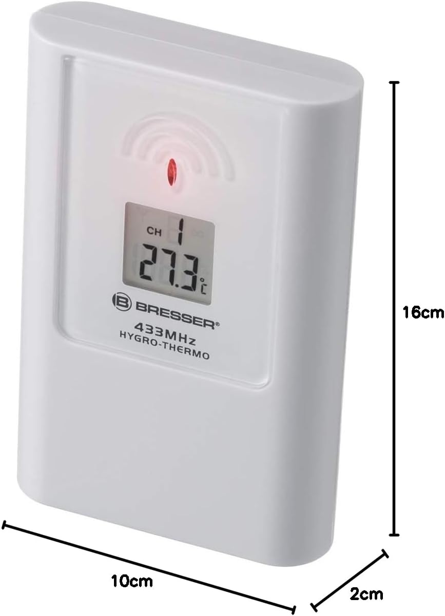 Bresser Wetterstation Funk mit Aussensensor TemeoTrend FSX mit 3-Tages-Vorhersage, Mondphase, Frostw