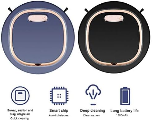 Roboter, 3 in 1 Smart 1200 mAh Akku, Roboter-Staubsauger Böden, Tierhaare, Staub Schwarz, Schwarz
