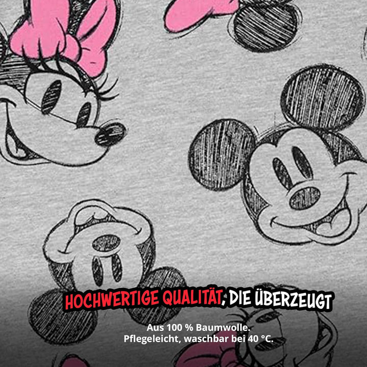 United Labels Disney Minnie Mouse Pullover mit Kapuze für Mädchen, Grau Rosa, Hoodie, Sweatshirt, Ka