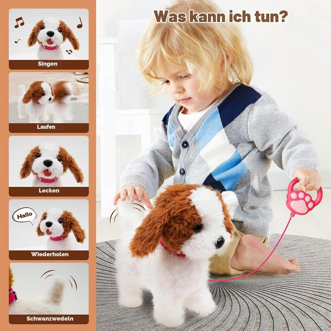 Hund Spielzeug Kinder,laufender Hund mit Leine der läuft und bellt,Haustiere roboterhund interaktive