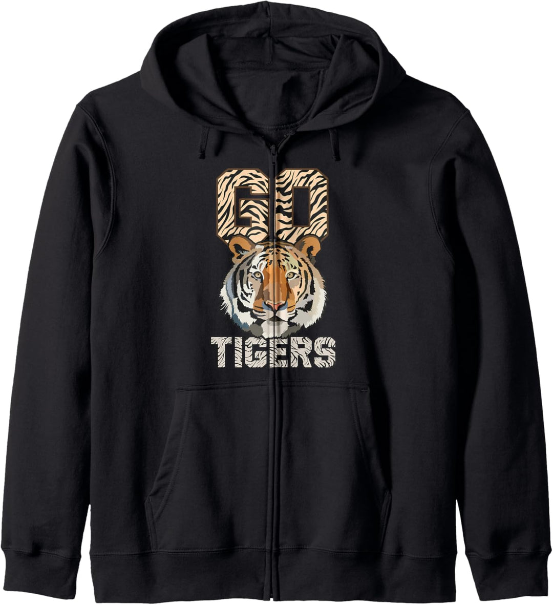 Go Tigers distressed casual-chic graphic for women Kapuzenjacke