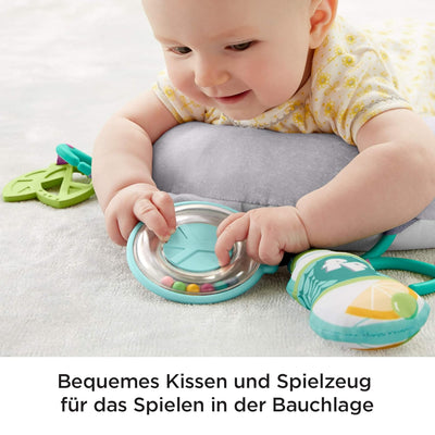 Fisher-Price GJD28 - Panda Spielmatte, Plüschmatte zum Spielen in der Bauchlage mit Spielzeugen