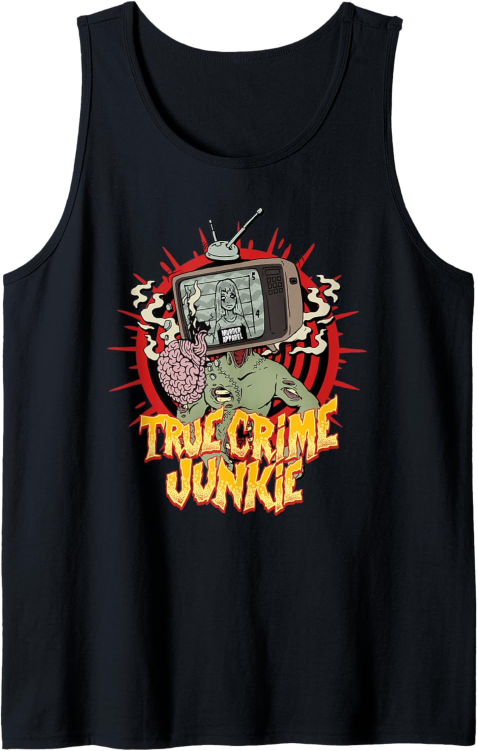 True Crime Junkie Serial Killer Mugshot Vintage Tank Top