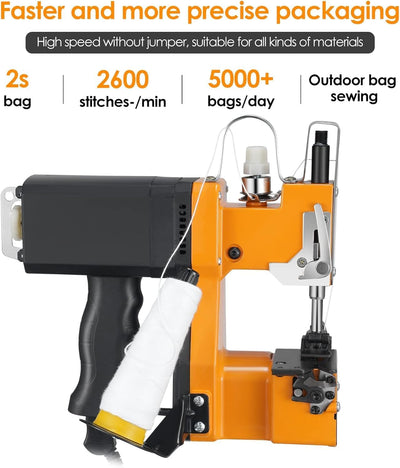 Kotsy Tragbare Nähmaschine 2 Sekunden/Sack,elektrisch Sacknäh Maschine Beutelverschliess Maschine In