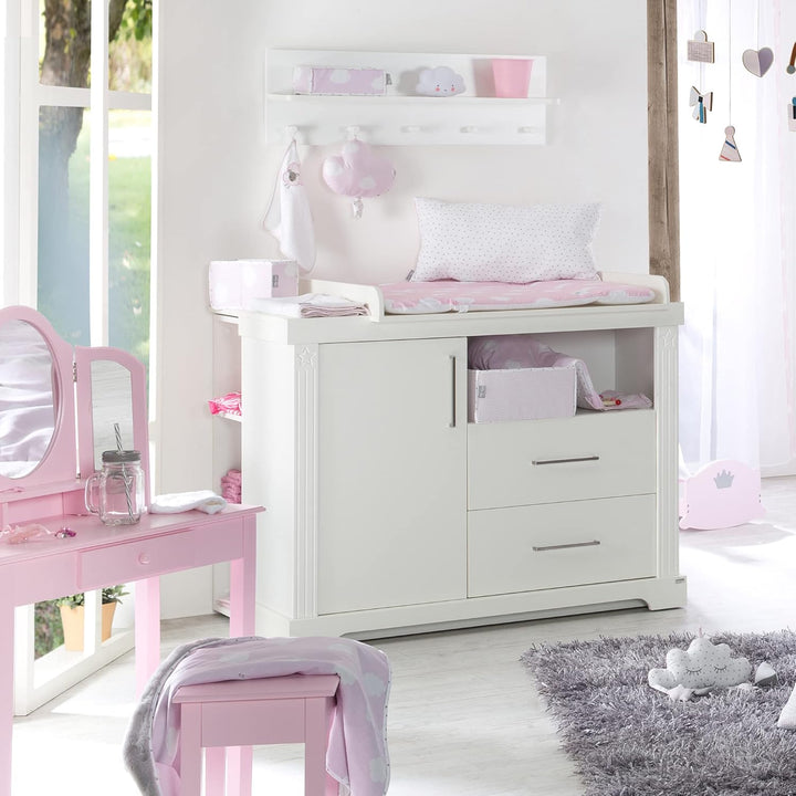 roba Kindermöbelset 'Maxi‘, 2-TLG inkl. Kombi-Bett, 70 x 140 cm und breiter Wickelkommode, weiss Kin