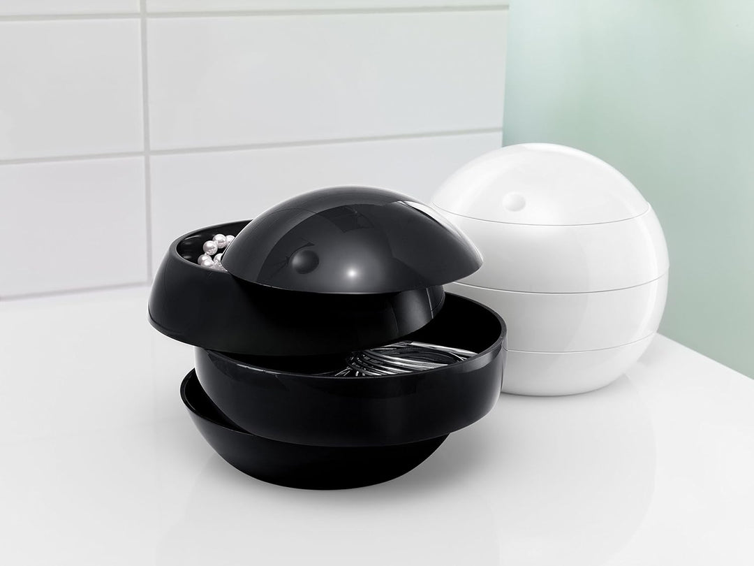 Spirella Kosmetikorganizer Bowl Beauty Aufbewahrungsbox für Make Up und Schmuck mit 3 Fächern 16x14c