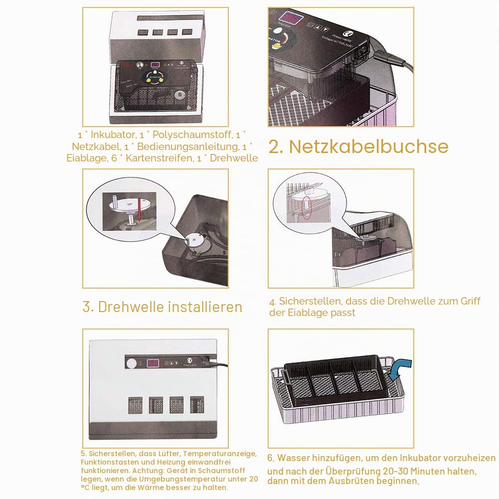 MUALROUS Brutmaschine Vollautomatisch 12 Arten Von Eierbrutschrank digitales Brutmaschine Mit Temper