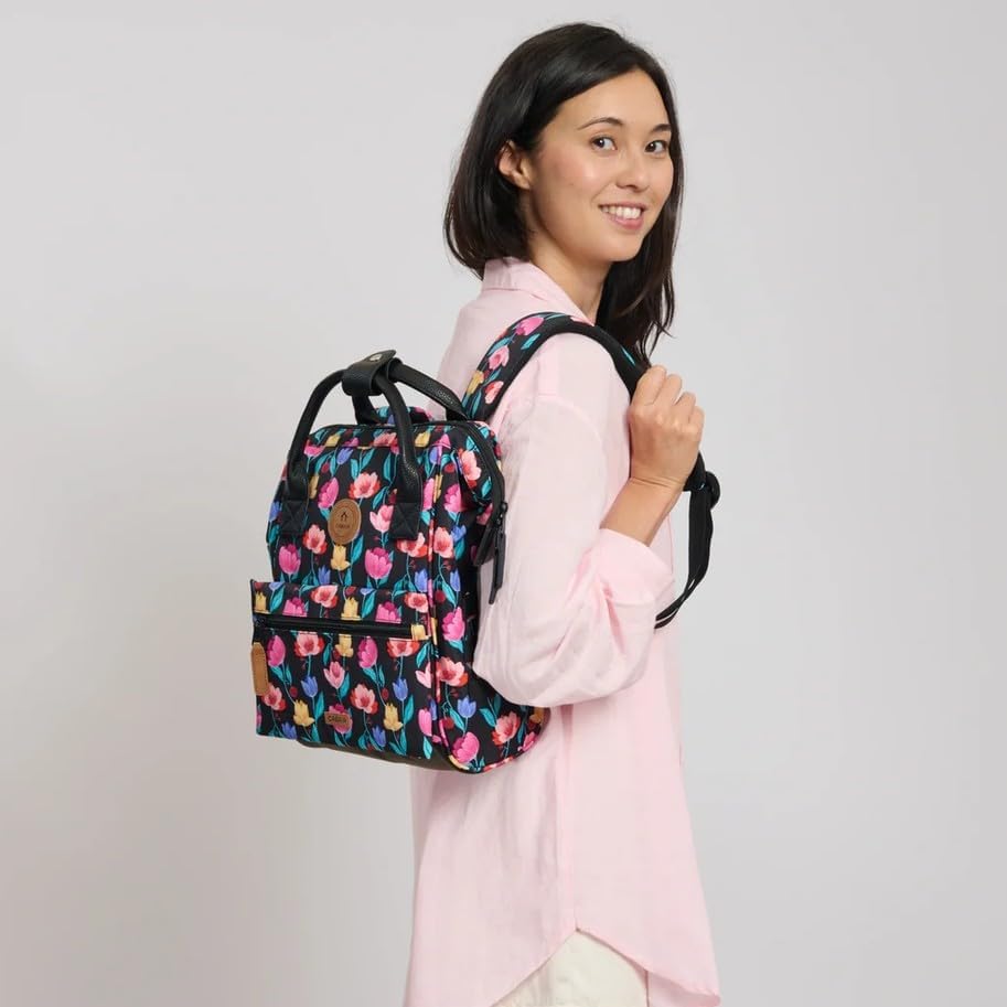 Cabaïa - Unisex - Rucksack - Adventurer - Genoa - Small S Black Graphic Flower, S Black Graphic Flow