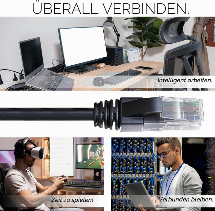 Mr. Tronic 50m Ethernet Netzwerkkabel Cat 5E, LAN Netzwerkkabel Für Schnelle &amp; Zuverlässige Internet